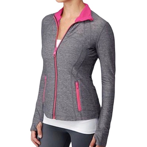 lululemon athletica Sweaters - Lululemon Full Zip Jacket Pink And Gray Size 4